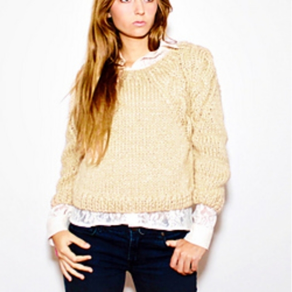 Free People Sweaters - New Free People We The Free Heirloom Collection Linen Open Knit Sweater Large